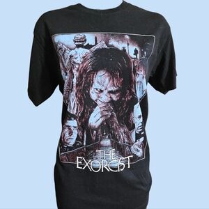 The Exorcist Movie Collage Graphic Black Short-sleeved Tee